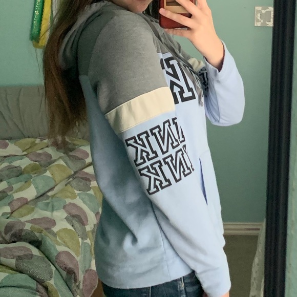 PINK Blue and Grey Hoodie - Picture 6 of 6